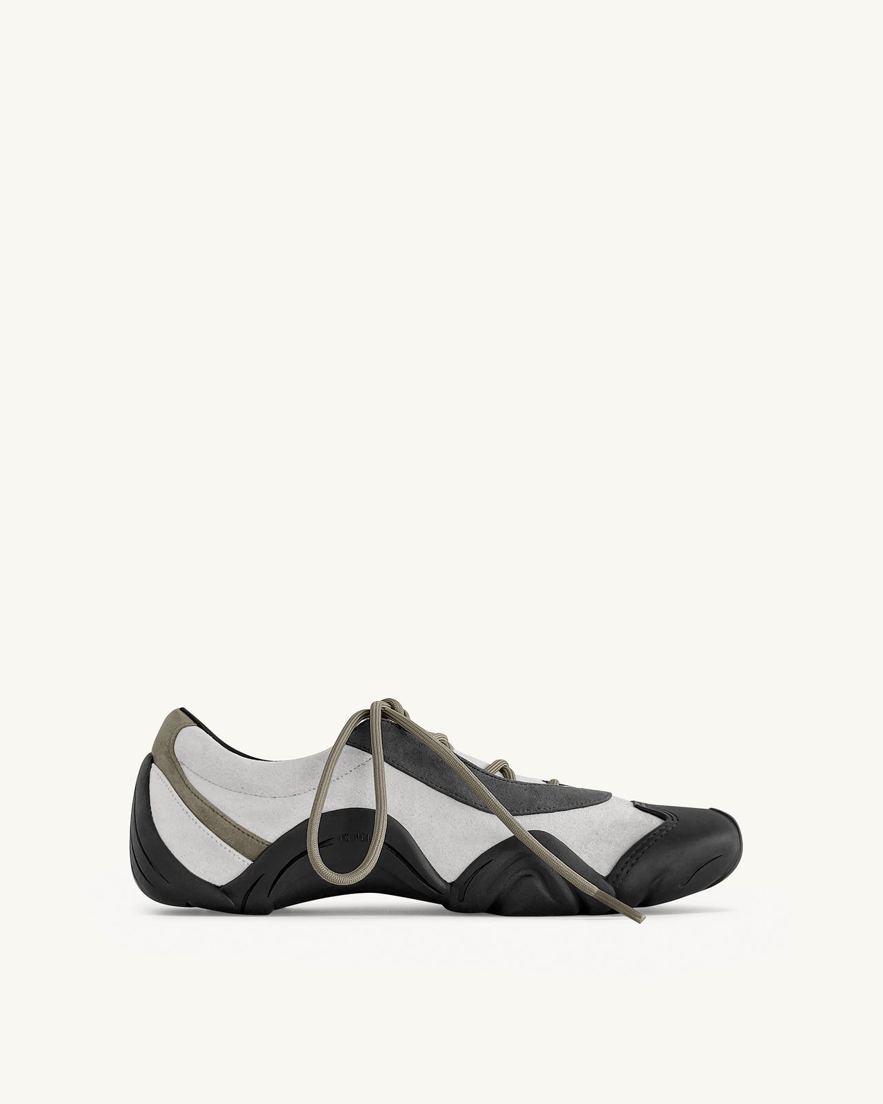 Caitlin Sneakers Ballerine Allacciate in Finta Pelle Scamosciata - Grigio Mix