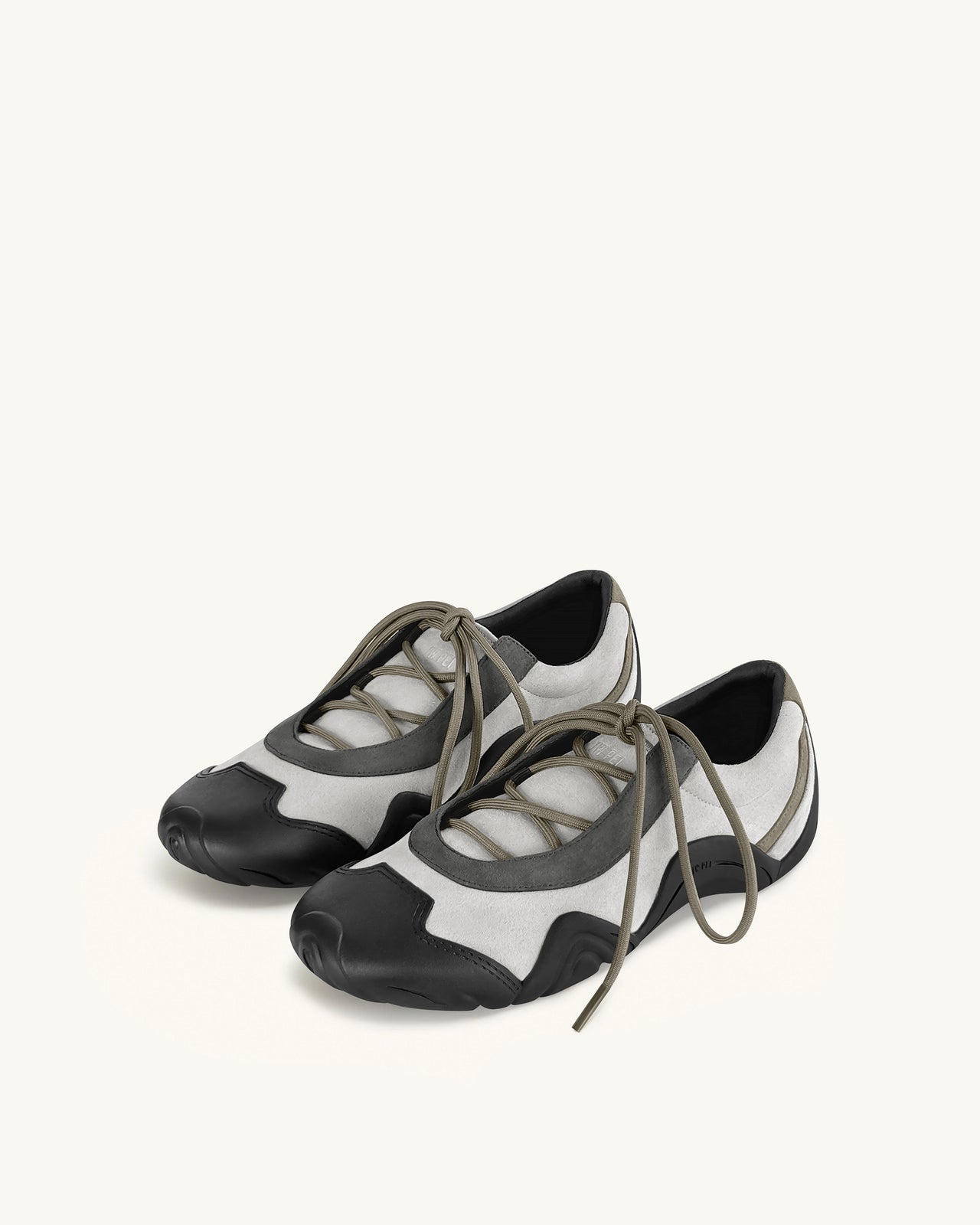 Caitlin Sneakers Ballerine Allacciate in Finta Pelle Scamosciata - Grigio Mix