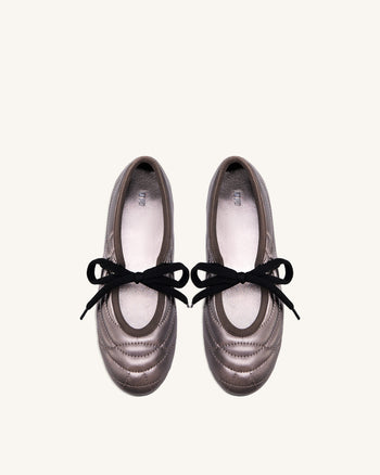 Erika Ballerine allacciate con impunture - Marrone Scuro