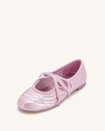 Ballerine allacciate con impunture Erika - Rosa
