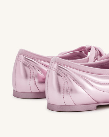Ballerine allacciate con impunture Erika - Rosa