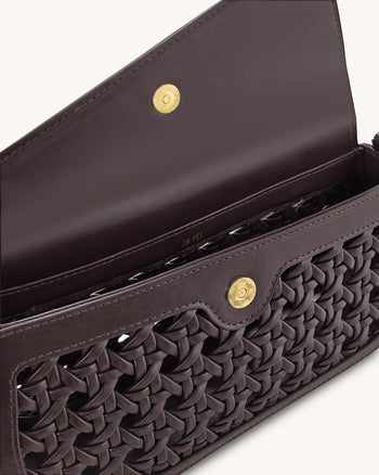 Addisyn Borsa a Spalla Intrecciata con Tagli - Borgogna