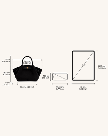 Hana Mini Borsa a Tracolla in Finta Pelle Scamosciata - Nero