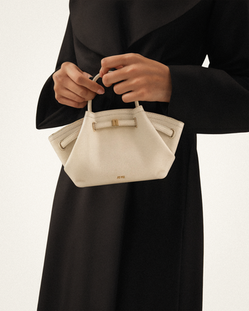 Hana Mini Borsa a Tracolla in Finta Pelle Scamosciata - Bianco Avorio