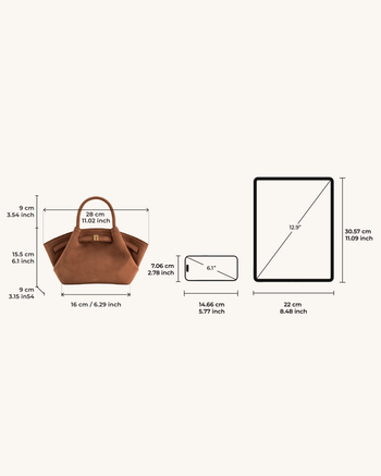 Hana Mini Borsa a Tracolla in Finta Pelle Scamosciata - Marrone