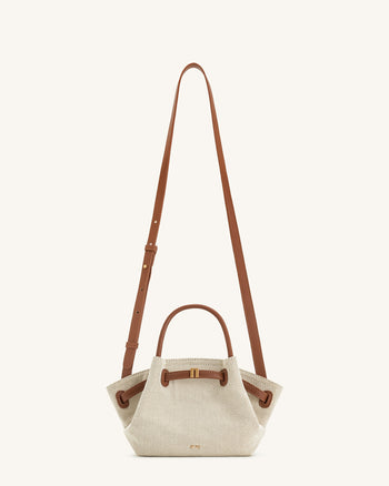 Hana Mini Borsa Tote - Tela Marrone