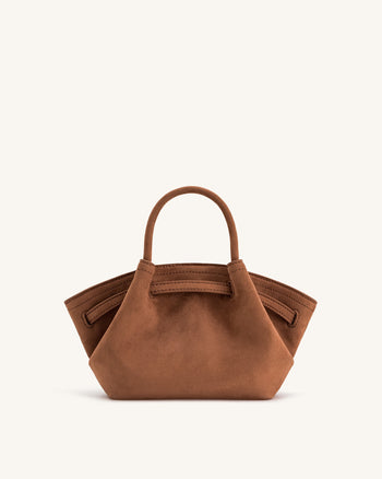 Hana Mini Borsa a Tracolla in Finta Pelle Scamosciata - Marrone