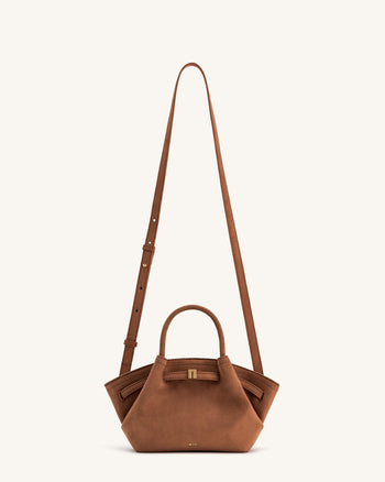 Hana Mini Borsa a Tracolla in Finta Pelle Scamosciata - Marrone