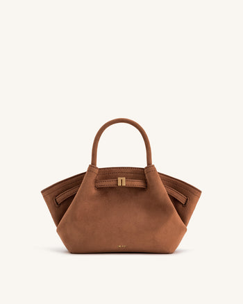 Hana Mini Borsa a Tracolla in Finta Pelle Scamosciata - Marrone