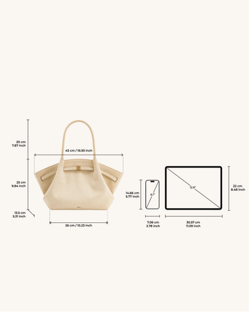 Hana Borsa Tote Media in Finta Pelle Scamosciata - Bianco Avorio