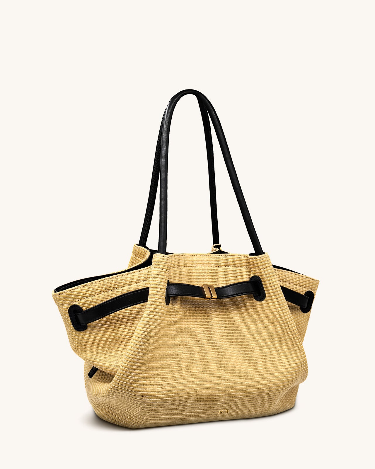 Hana Borsa Tote Media in Paglia Sintetica - Paglia Marrone