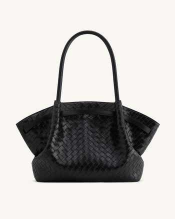Hana Borsa tote in tessuto a trama larga - Nero