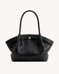 Hana Borsa tote in tessuto a trama larga - Nero