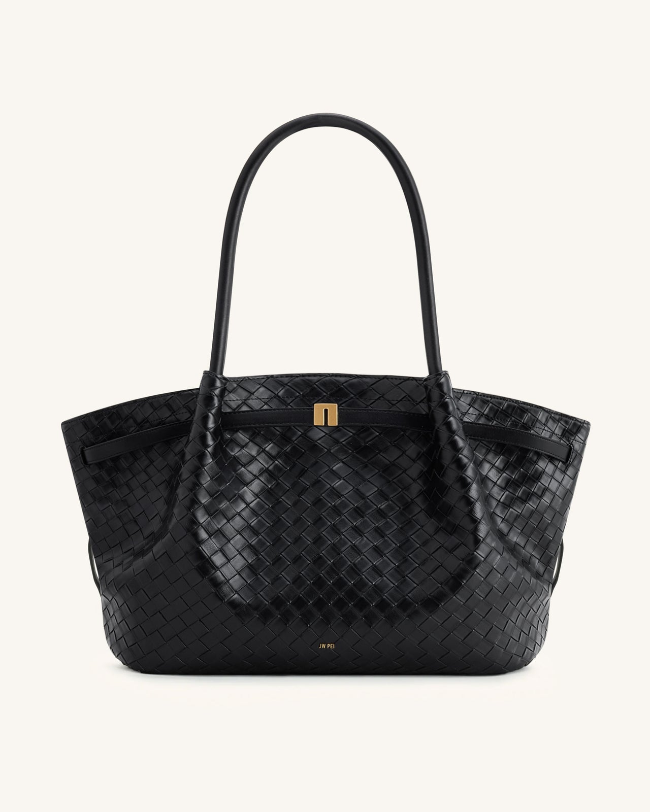 Hana Borsa tote in tessuto a trama larga - Nero