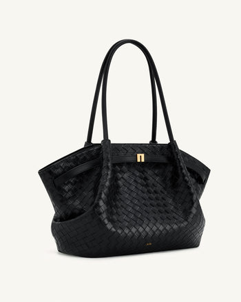 Hana Borsa tote in tessuto a trama larga - Nero