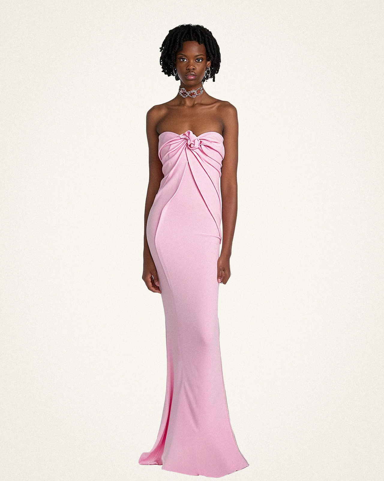 Abito lungo tubino rosa Olivia - Rosa