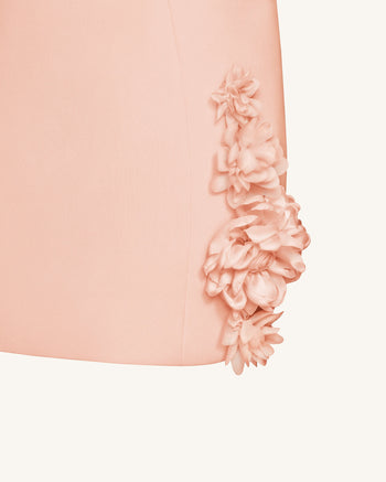 Elaina Vestito Mini Rosa con Applicazioni di Rosette - Albicocca