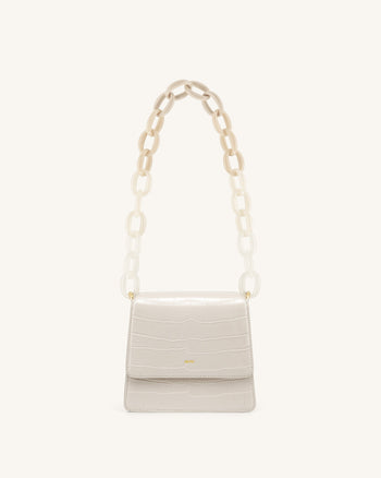 Mya Gradient Acrylic Chain Spalla - Ivory