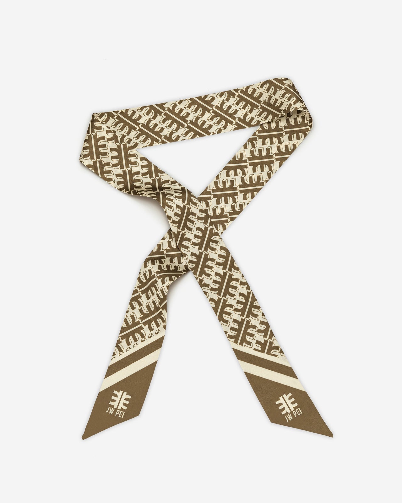 Sciarpa FEI In Twill Di Seta Sintetica - Marrone