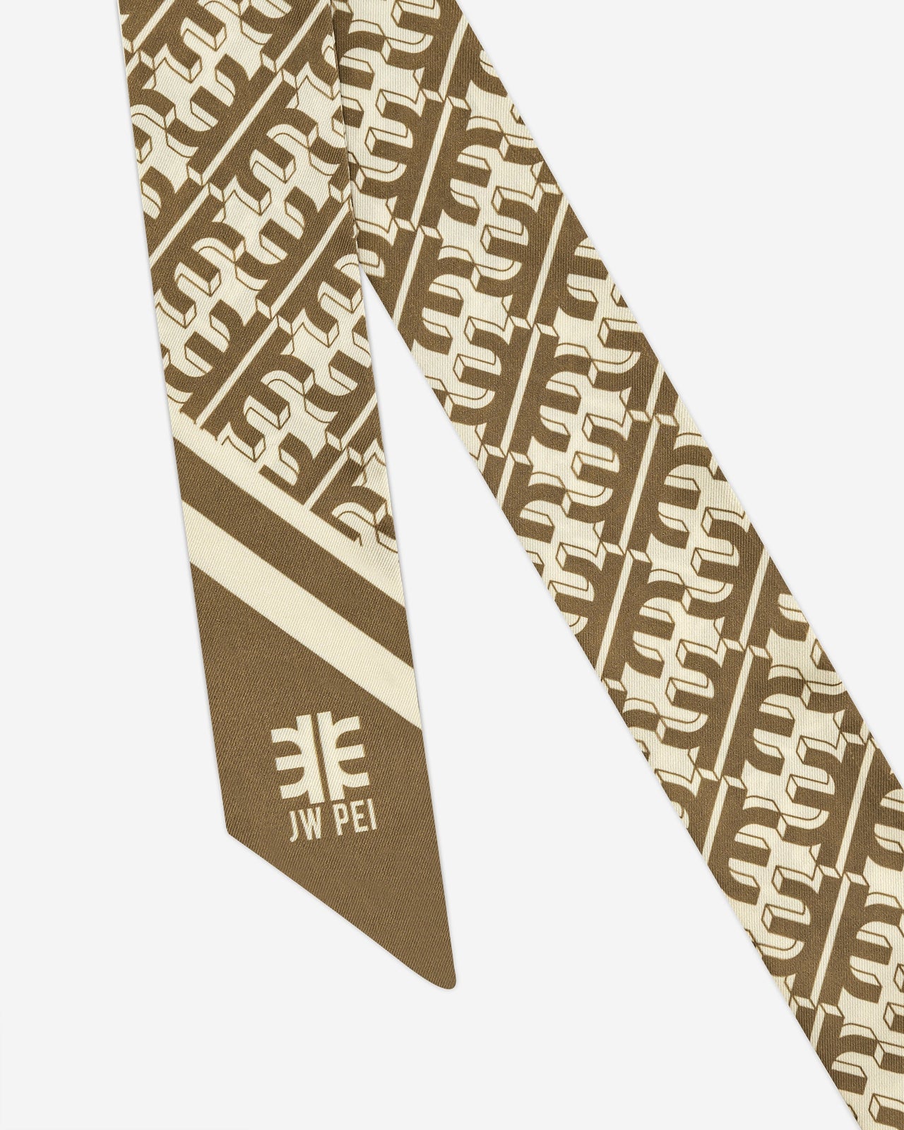 Sciarpa FEI In Twill Di Seta Sintetica - Marrone