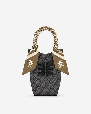 Sciarpa FEI In Twill Di Seta Sintetica - Marrone