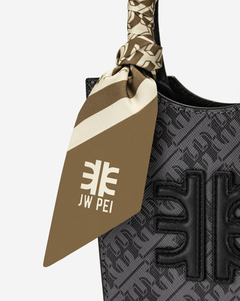 Sciarpa FEI In Twill Di Seta Sintetica - Marrone