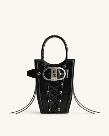 FEI Borsa Porta-Cellulare a Tracolla Schiacciata - Nero