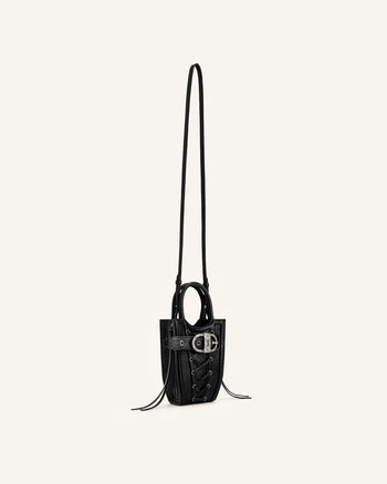 FEI Borsa Porta-Cellulare a Tracolla Schiacciata - Nero