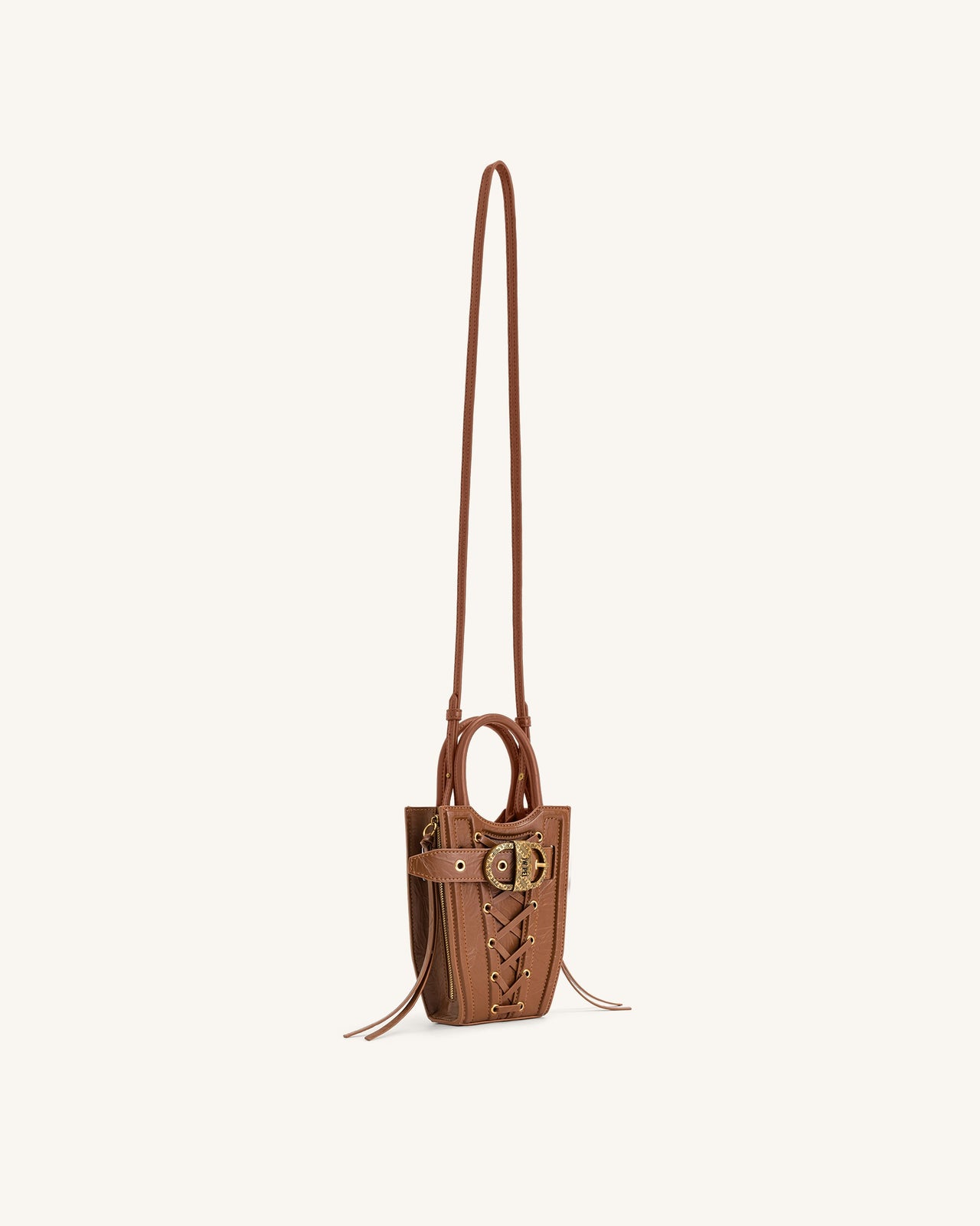 FEI Borsa Porta-Cellulare a Tracolla Schiacciata - Marrone