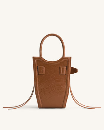 FEI Borsa Porta-Cellulare a Tracolla Schiacciata - Marrone
