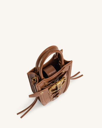 FEI Borsa Porta-Cellulare a Tracolla Schiacciata - Marrone