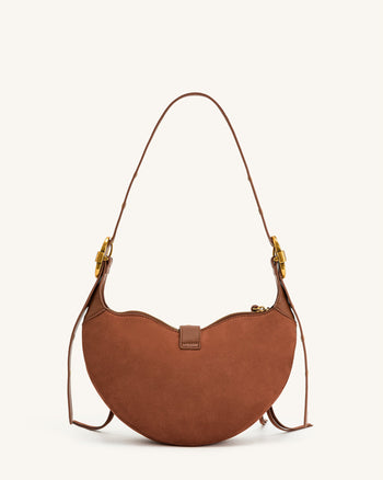 Borsa a tracolla in camoscio Tessa - Marrone Dark Birch