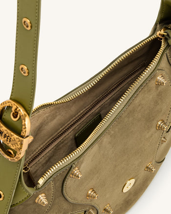 Borsa a tracolla in camoscio JW PEI Tessa - Oliva scuro (donne)