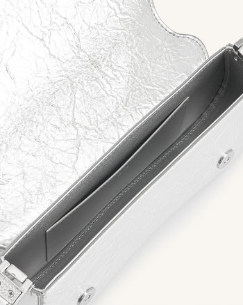 Borsa a tracolla in metallo Joy - Argento