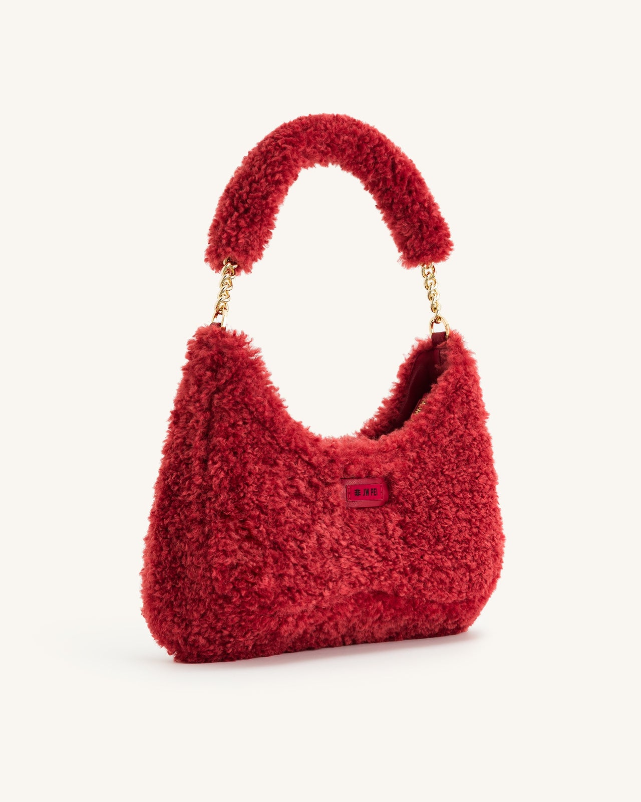 Borsa a tracolla in tessuto di finta pelliccia Ruby - Magenta