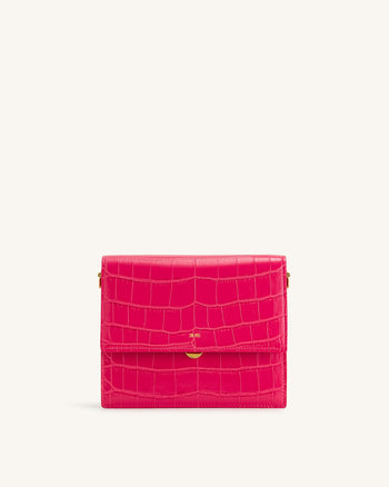 Mini Tracolla a Patta - Coccodrillo Magenta