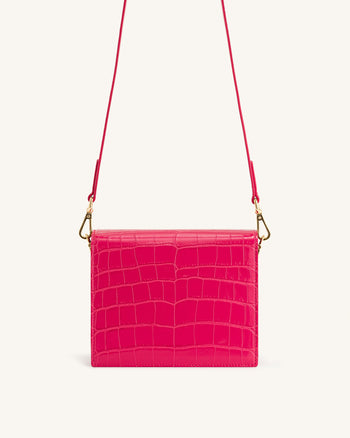 Mini Tracolla a Patta - Coccodrillo Magenta