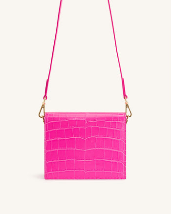 Mini Borsa Tracolla a Patta - Rosa Croco