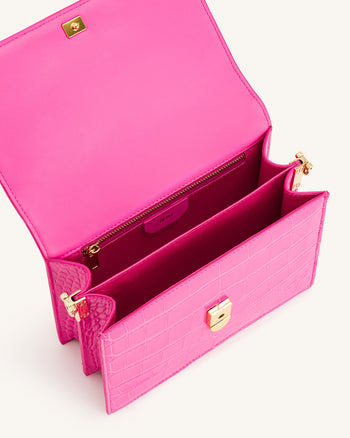 Mini Borsa Tracolla a Patta - Rosa Croco