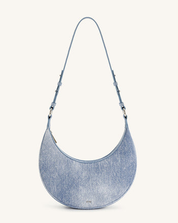 Borsa a tracolla in denim stampato Carly - Blu