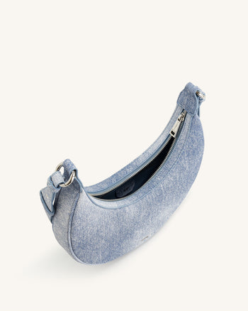 Borsa a tracolla in denim stampato Carly - Blu