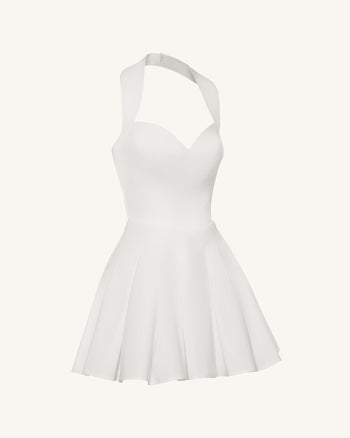 Mini Abito Bustier Plissettato All'americana - Bianco