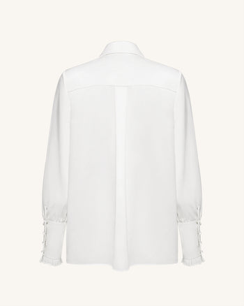 Blusa con Lazos y Mangas Abullonadas – Blanco