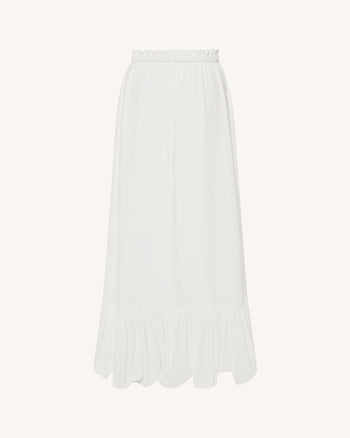 Gonna maxi in chiffon con coulisse - Bianco