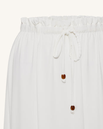 Gonna maxi in chiffon con coulisse - Bianco