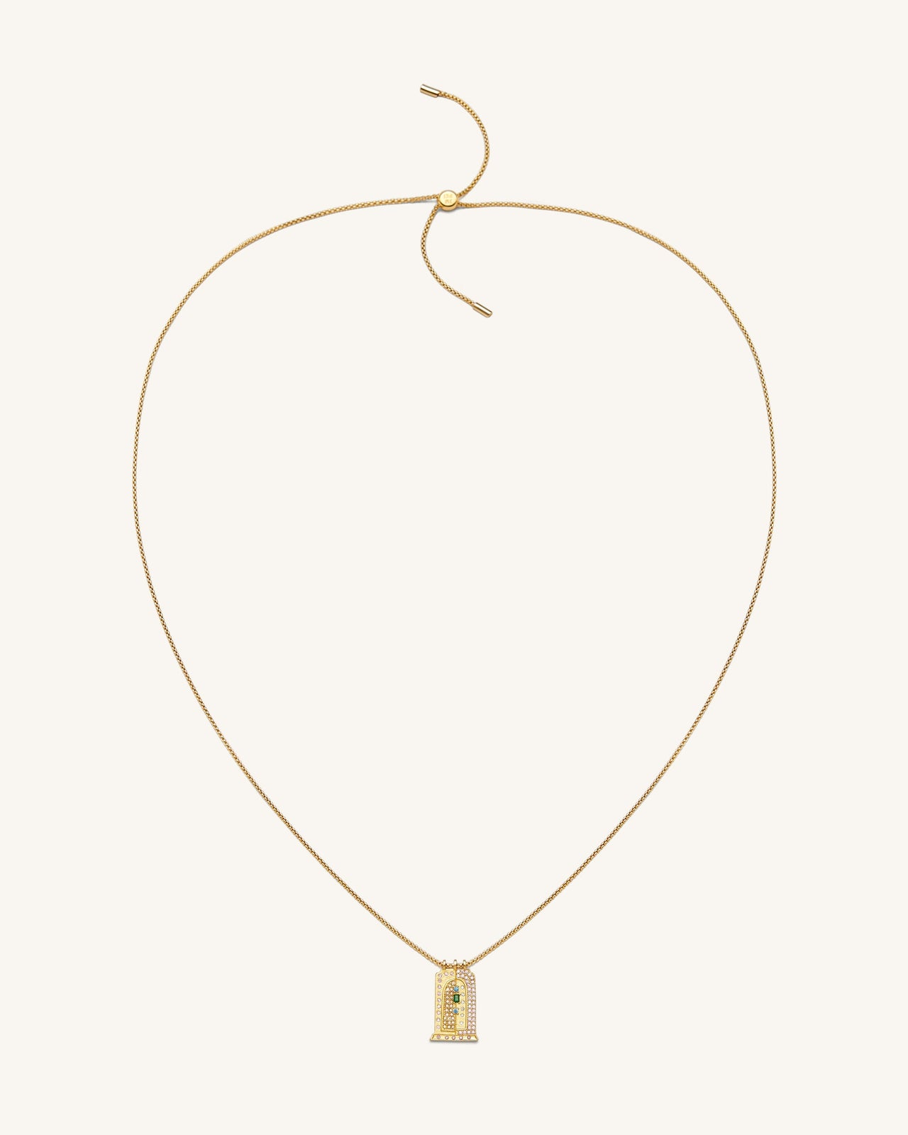 Collana Pendente Arco Piccolo Romano - Placcato oro 18 ct & Zircone Multicolor