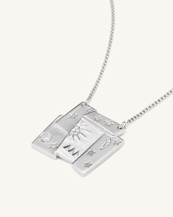 Collana Combinazione Cosmo - Placcato oro bianco 18 ct & Zircone Multicolor