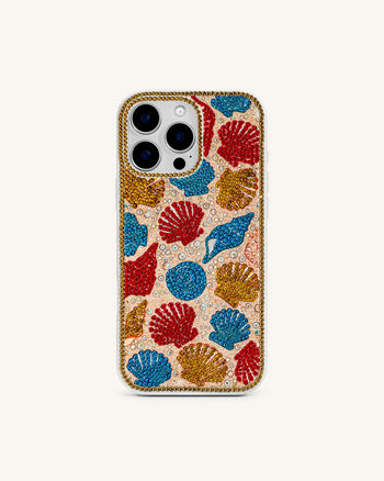 Custodia per Telefono con Motivo Conchiglia – Oro Multicolore
