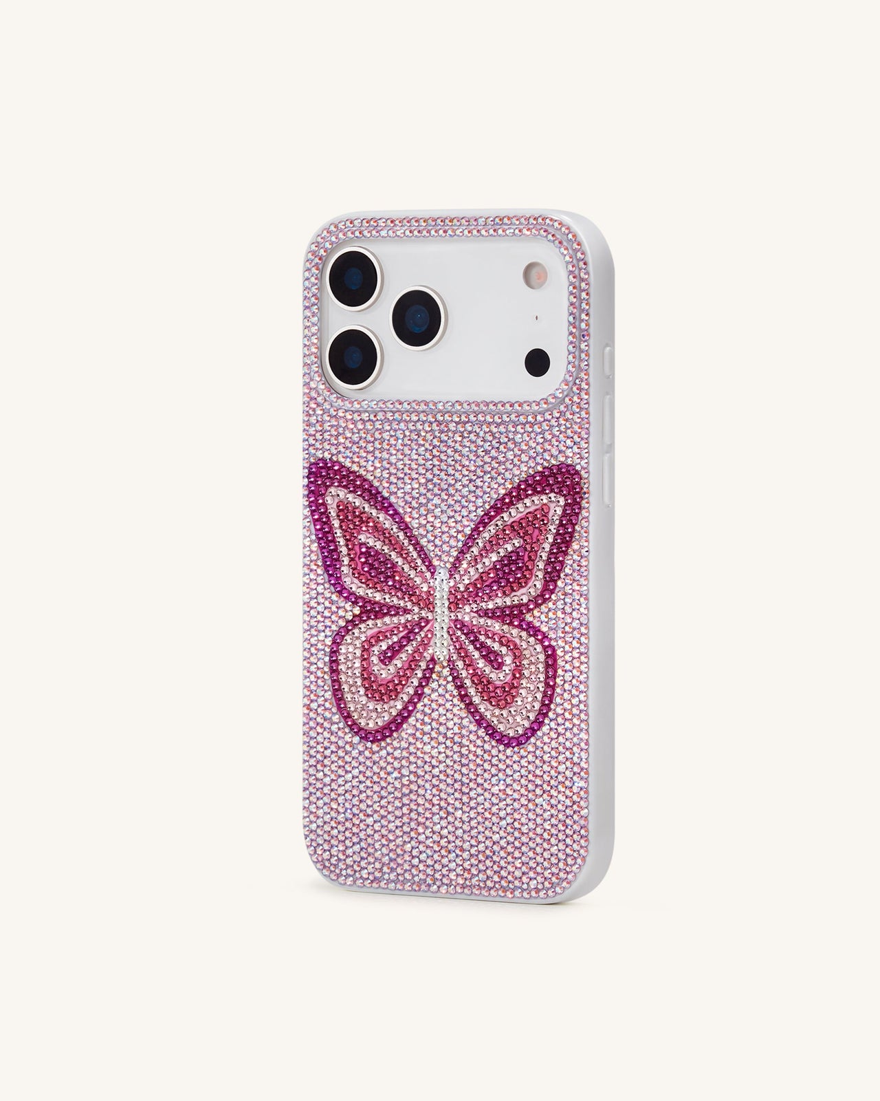 Custodia per Telefono Farfalla con Strass - Rosa