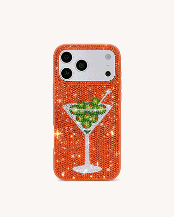 Olive Custodia per telefono Martini con cristalli artificiali - Arancione